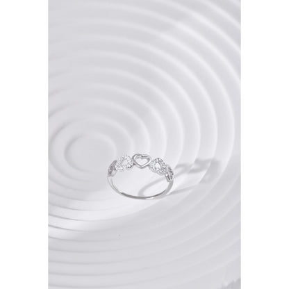 Clear CZ Hearts Ring