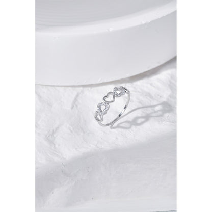 Clear CZ Hearts Ring