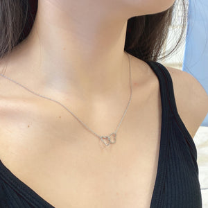925 Sterling Silver Connected Hearts Necklace