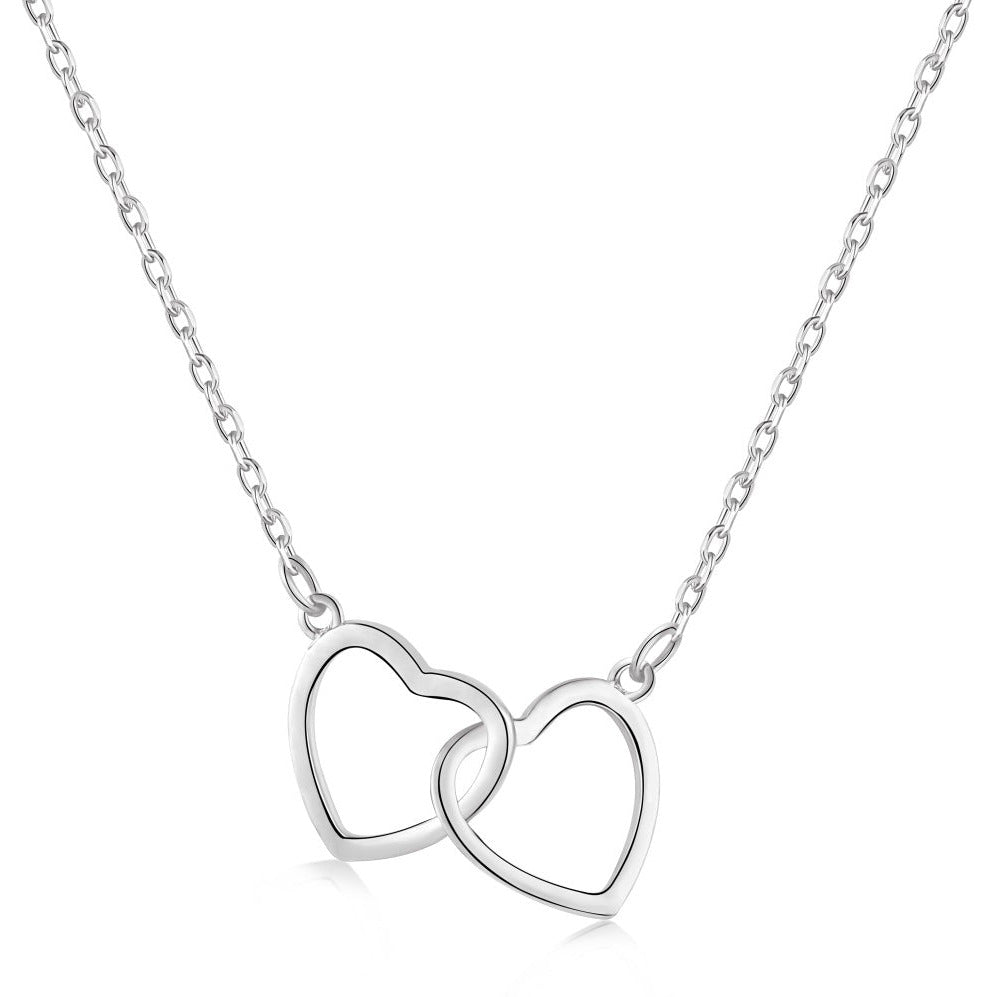 925 Sterling Silver Connected Hearts Necklace
