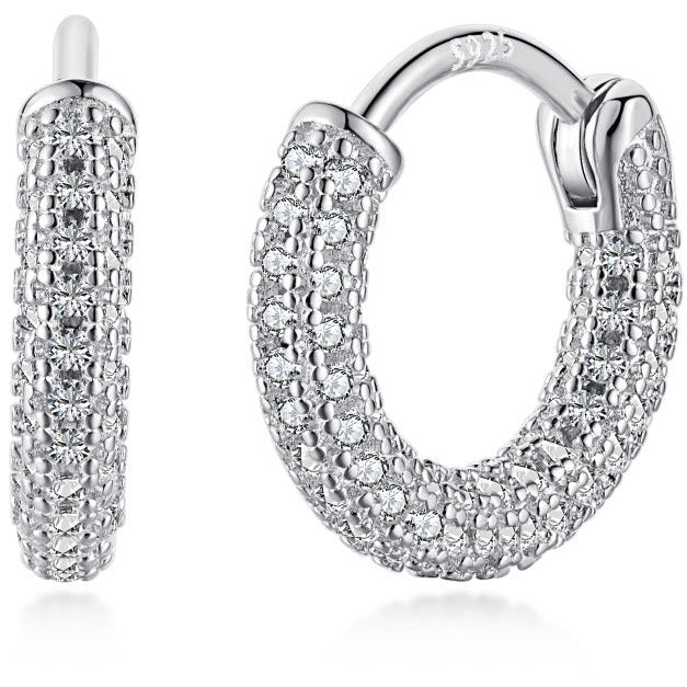 Clear CZ Hoop Earrings