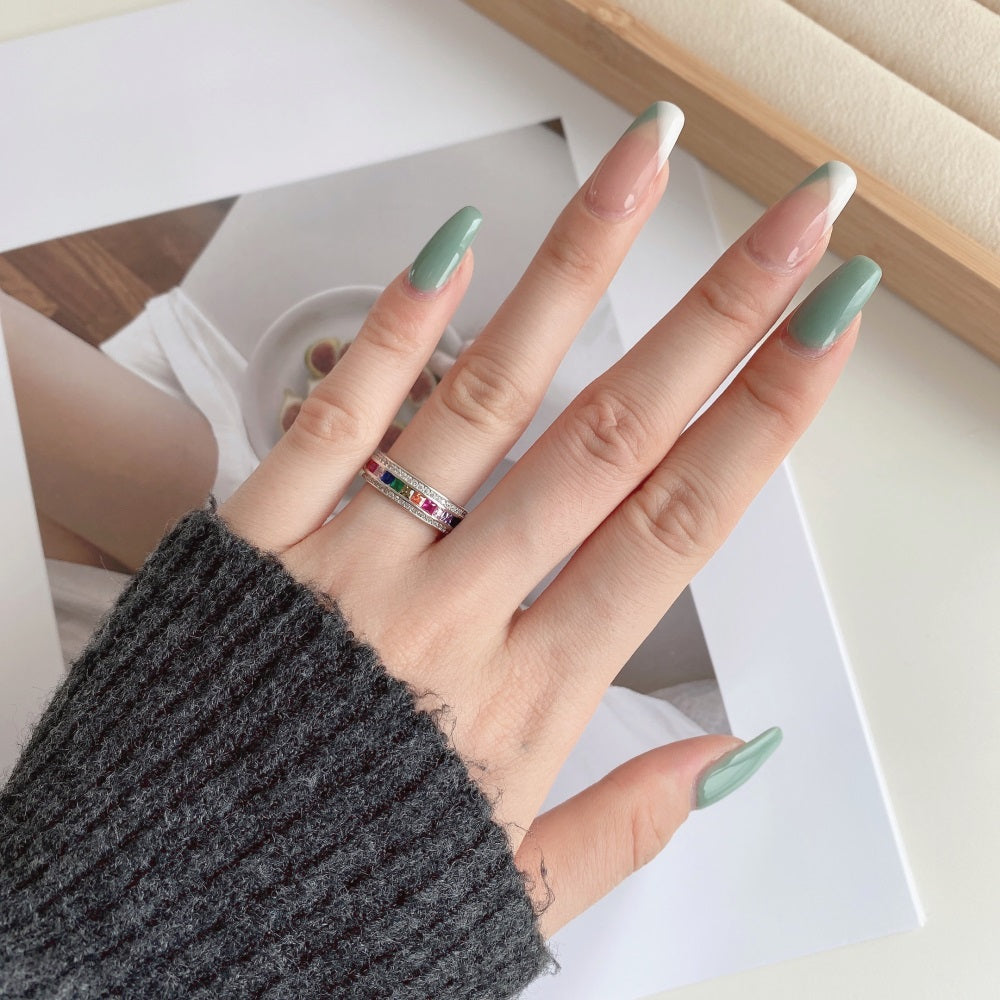 CZ Multi Colour Eternity Ring