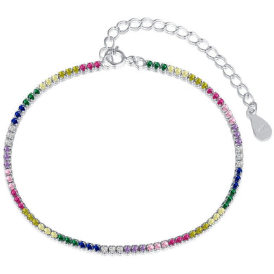 Sparkling Strand Multi Colour CZ Tennis Bracelet