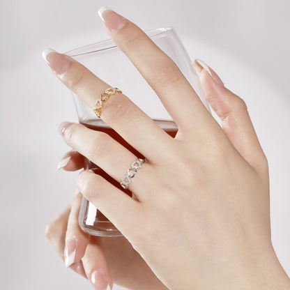 Clear CZ Hearts Ring