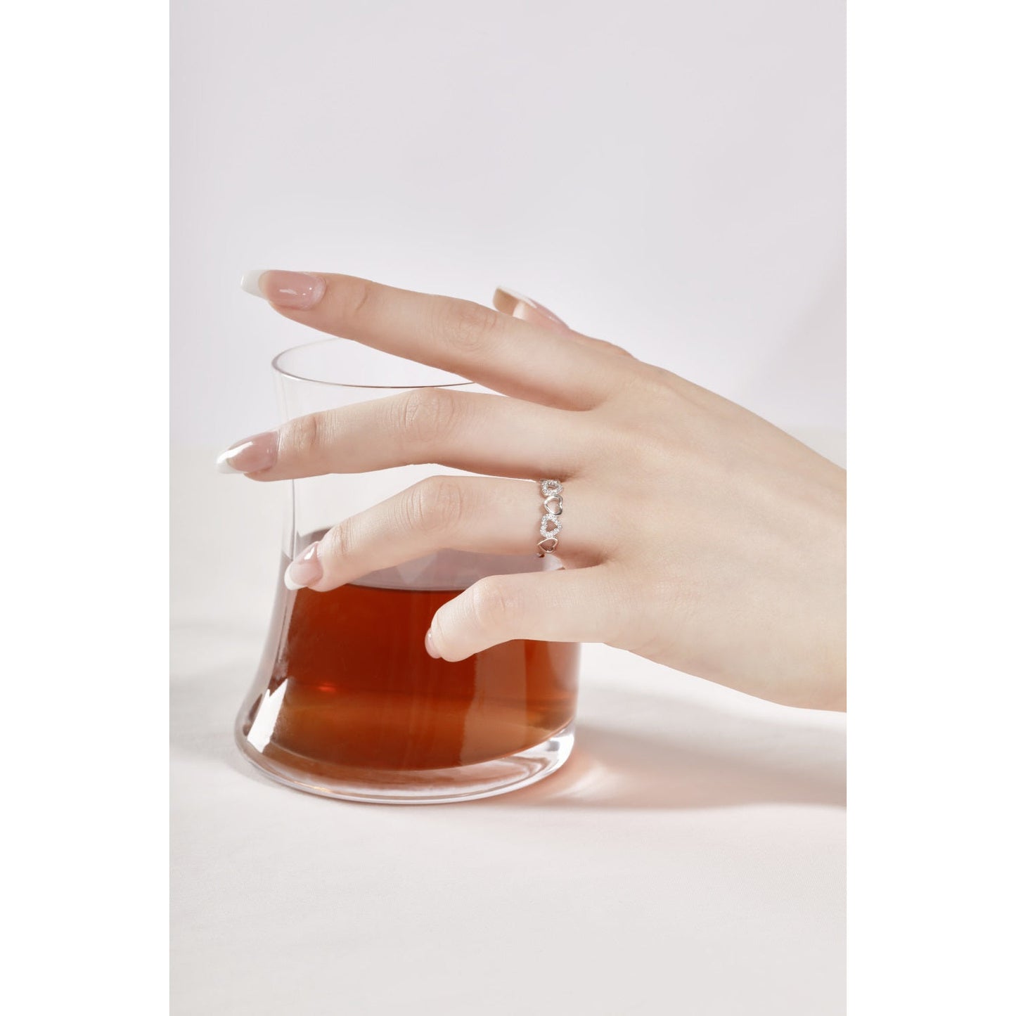 Clear CZ Hearts Ring