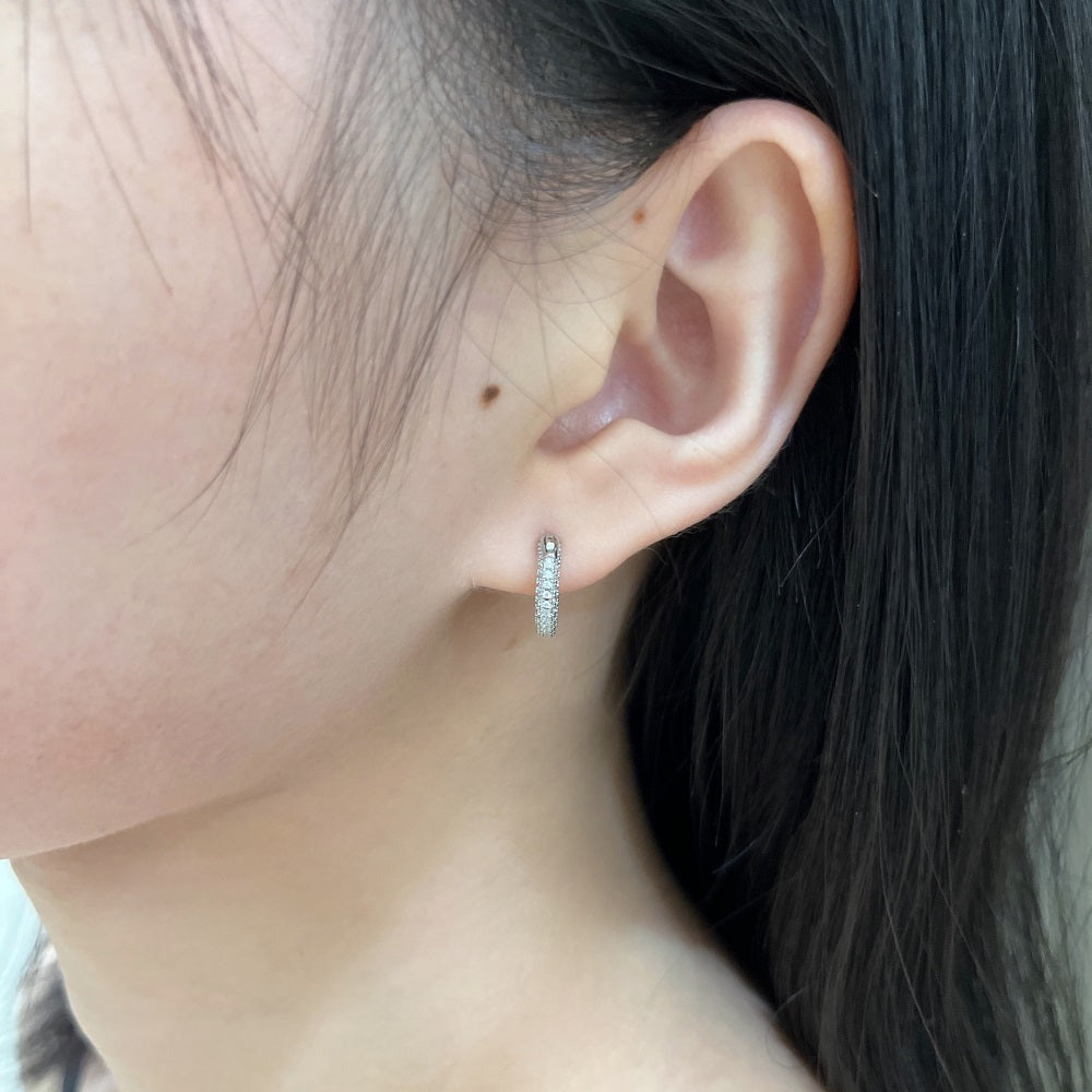 Clear CZ Hoop Earrings