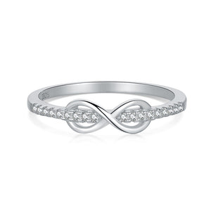 925 Sterling Silver Clear CZ Infinity Ring