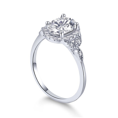 Clear CZ Halo Oval Ring