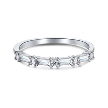 Load image into Gallery viewer, 925 Sterling Silver Round and Baguette CZ Band