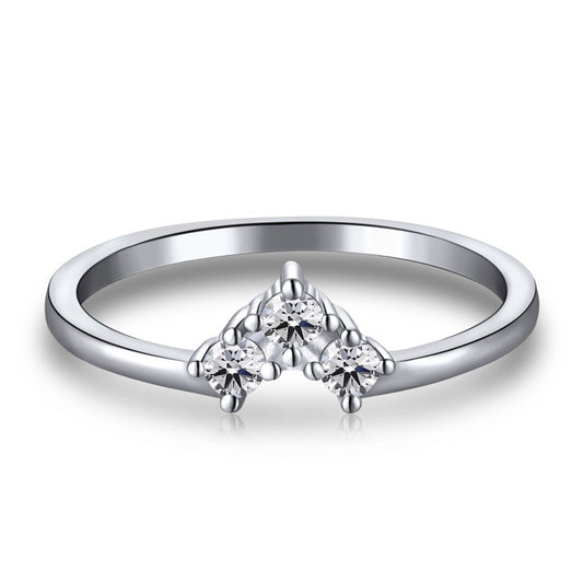 Clear CZ Small Wishbone Band