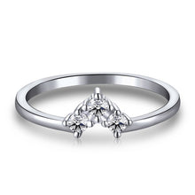 Load image into Gallery viewer, 925 Sterling Silver Clear CZ Small Wishbone Band