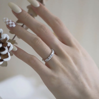 Clear CZ Double Band Ring