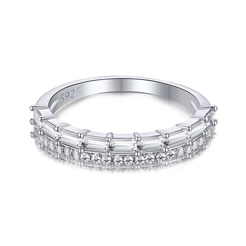 Clear CZ Double Band Ring