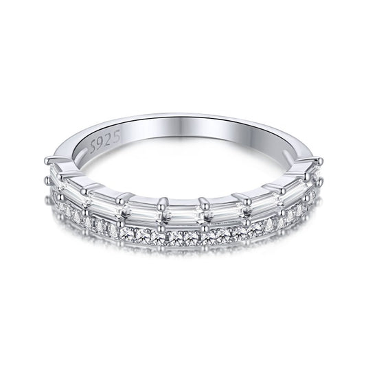 Clear CZ Double Band Ring