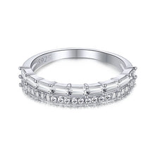 Load image into Gallery viewer, 925 Sterling Silver Clear CZ Double Band Ring