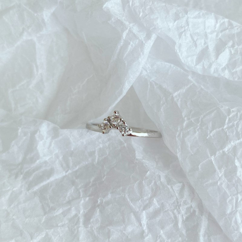 Clear CZ Small Wishbone Band