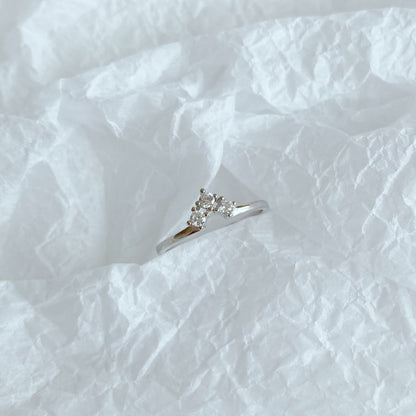Clear CZ Small Wishbone Band