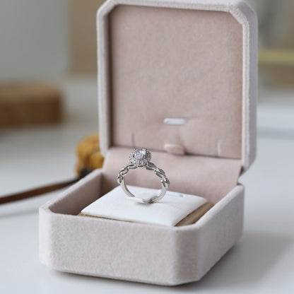 Clear CZ Oval Halo Ring