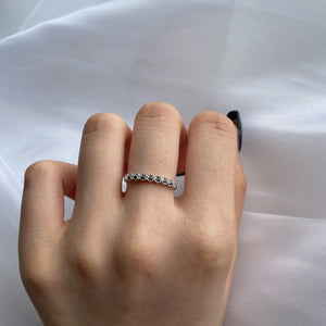925 Sterling Silver Round CZ Band