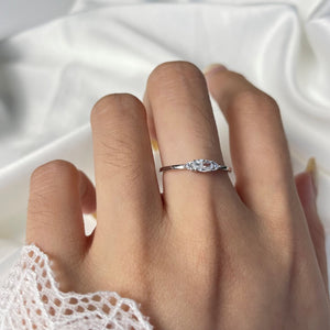 925 Sterling Silver CZ Oval Trio Ring