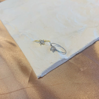 Clear CZ Round Solitaire Ring