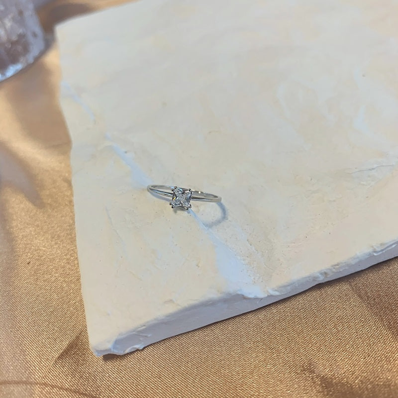 Clear CZ Round Solitaire Ring
