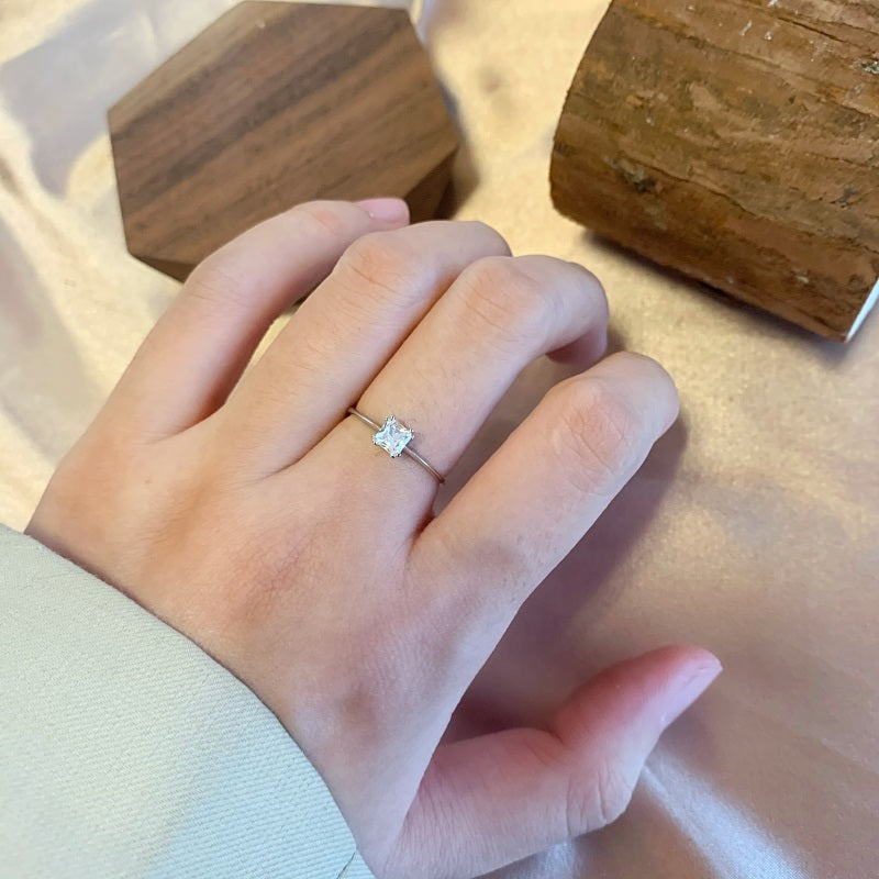Clear CZ Round Solitaire Ring