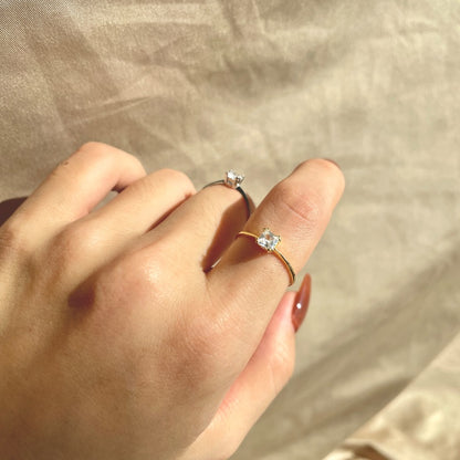 Clear CZ Round Solitaire Ring