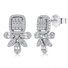 Load image into Gallery viewer, 925 Sterling Silver Clear CZ Vintage Drop Earrings