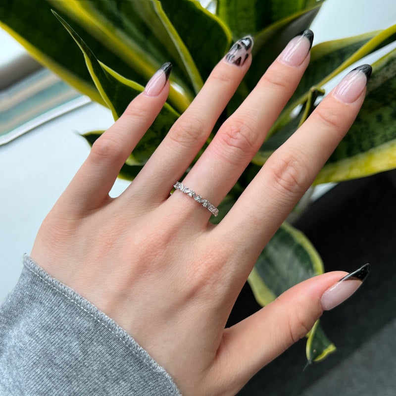 Round and Baguette CZ Band
