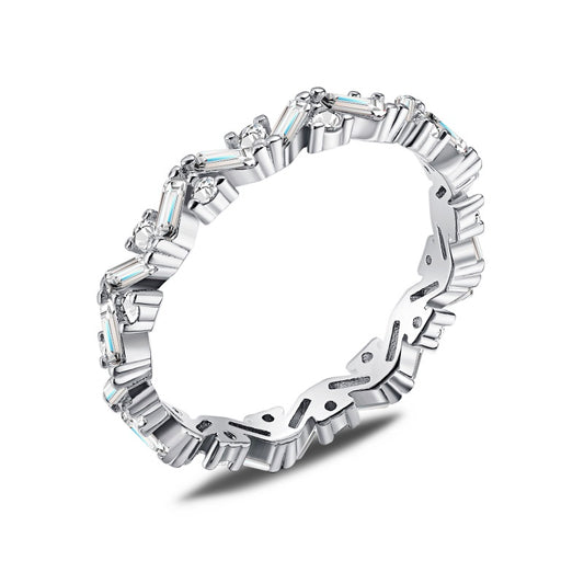 Round and Baguette CZ Band