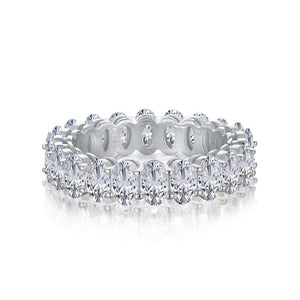 925 Sterling Silver Oval CZ Eternity Ring