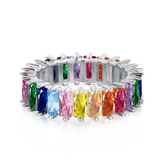CZ Multi Colour Eternity Ring