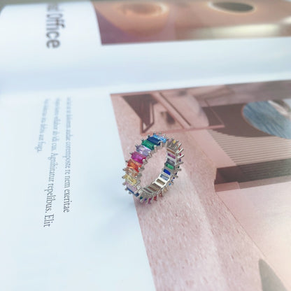 CZ Multi Colour Eternity Ring