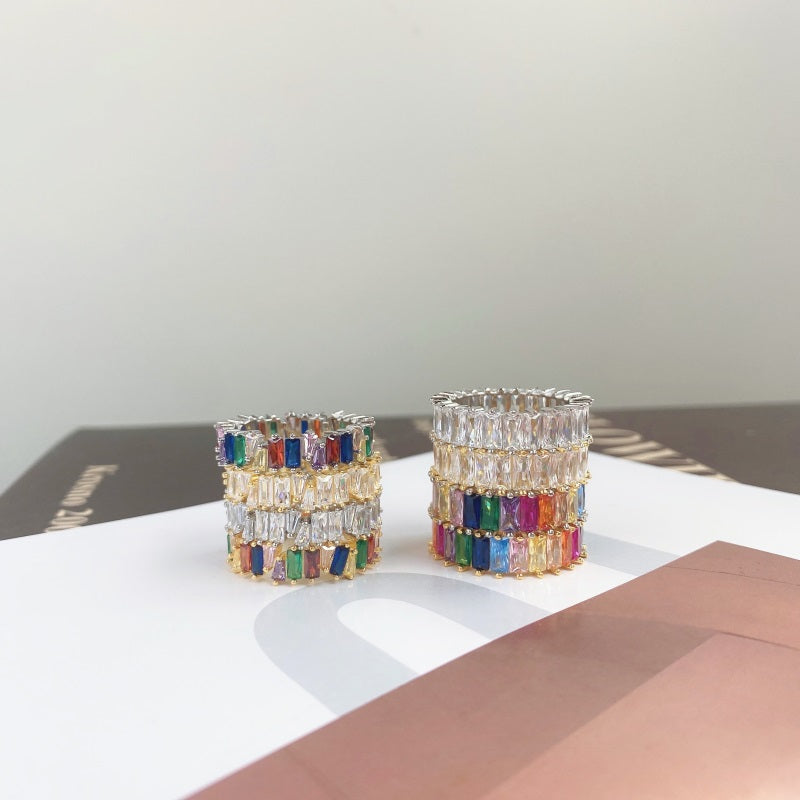 CZ Multi Colour Eternity Ring