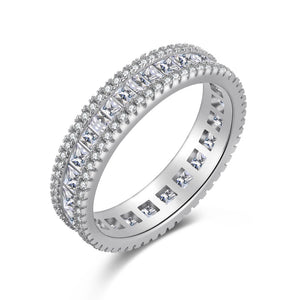 925 Sterling Silver Square CZ Eternity Ring