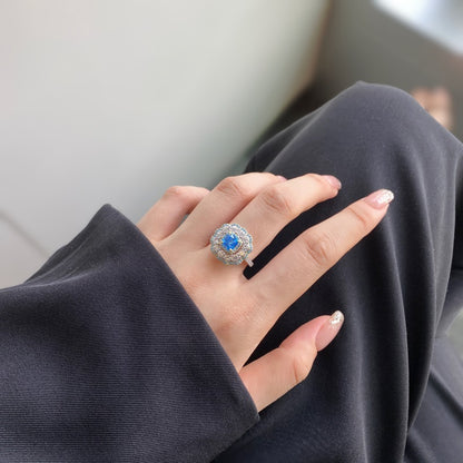 Blue CZ Vintage Ring