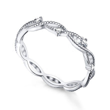 Load image into Gallery viewer, 925 Sterling Silver Clear CZ Twist Band