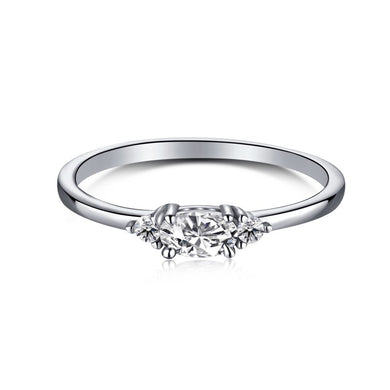 925 Sterling Silver CZ Oval Trio Ring