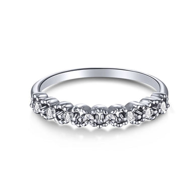 925 Sterling Silver Round CZ Band