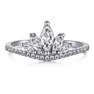 925 Sterling Silver CZ Crown Ring