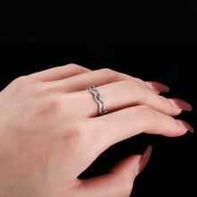 Load image into Gallery viewer, 925 Sterling Silver CZ Double Wave Band Ring