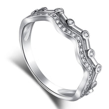 Load image into Gallery viewer, 925 Sterling Silver CZ Double Wave Band Ring