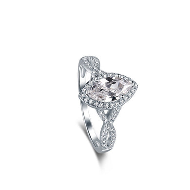 925 Sterling Silver CZ Marquise Ring