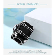 Load image into Gallery viewer, 925 Sterling Silver Travelling Suitcase Black Enamel Charm