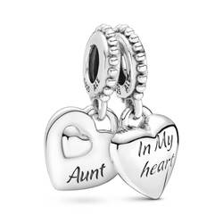 925 Sterling Silver Aunt and Niece Forever in my Heart Dangle Charm