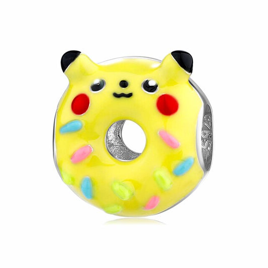 Cute Pikachu Donut Bead Charm
