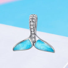 Load image into Gallery viewer, 925 Sterlimg Silver BLUE FISHTAIL Dangle Charm