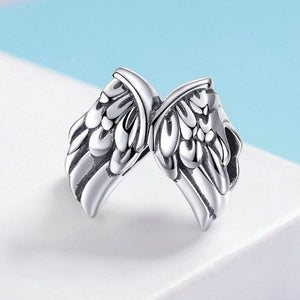 925 Sterling Silver Guardian Angel Wings Bead Charms