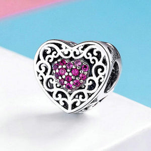925 Sterling silver Love Heart Bead Charm